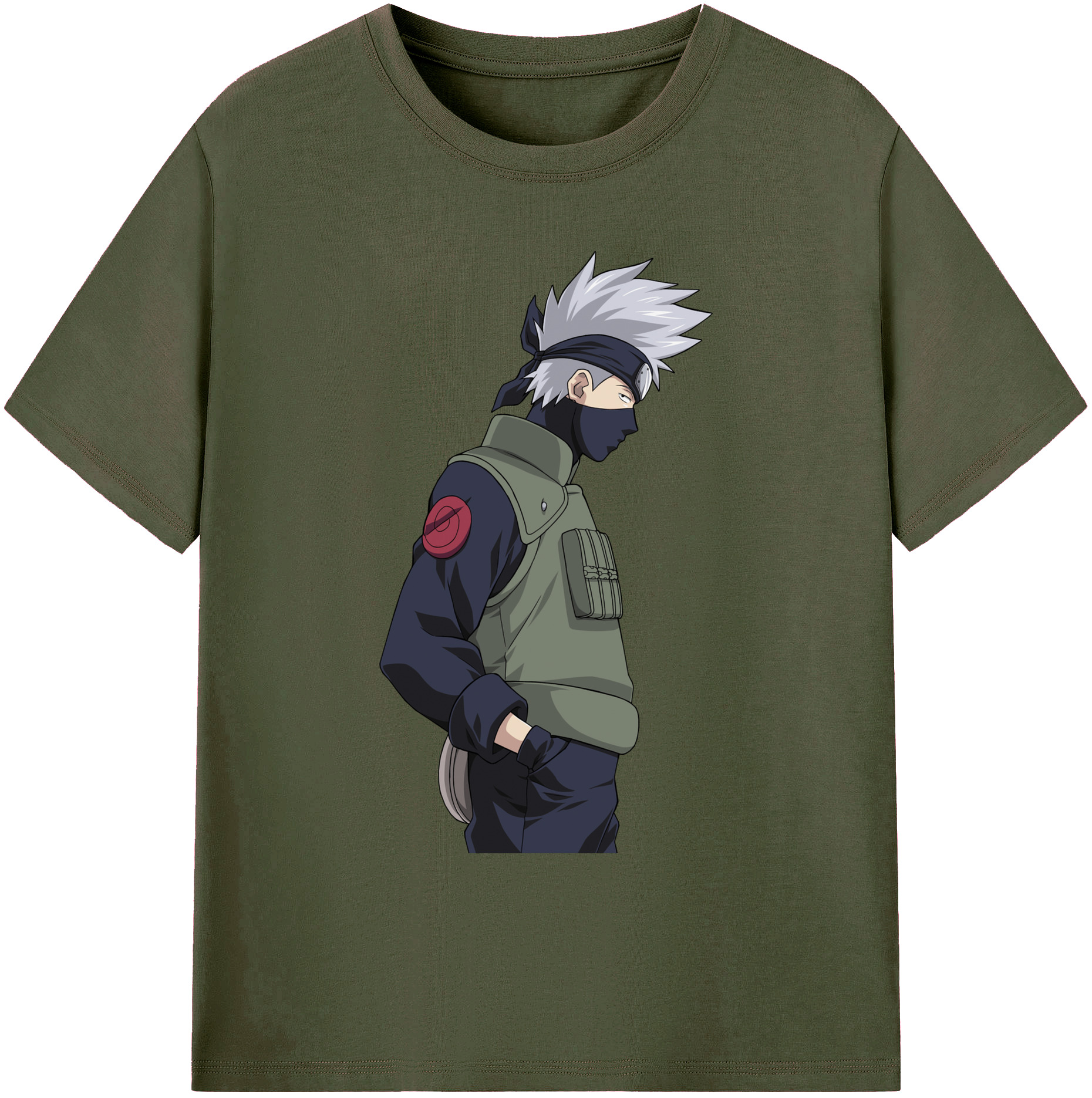 （画像用） NARUTO -ナルト- はたけ カカシ Hatake Kakashi 綿100％ メンズ半袖Tシャツ｜肌触りやわらか＆通気性